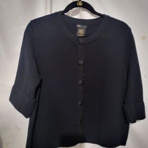Grace Black Cotton Cardigan